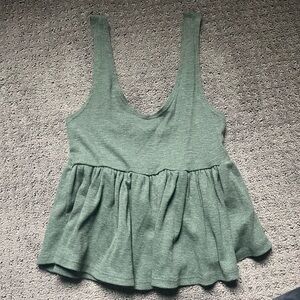 Green Flowy Tank Top